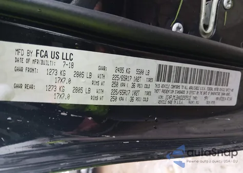 2019 Jeep Cherokee Latitude Plus 4X4 z USA, uszkodzony, nr VIN 1C4PJMLBXKD237512